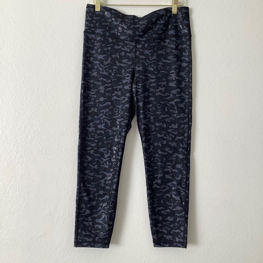 GapFit Black/Blue/Grey Camo Leggings Size M Regular